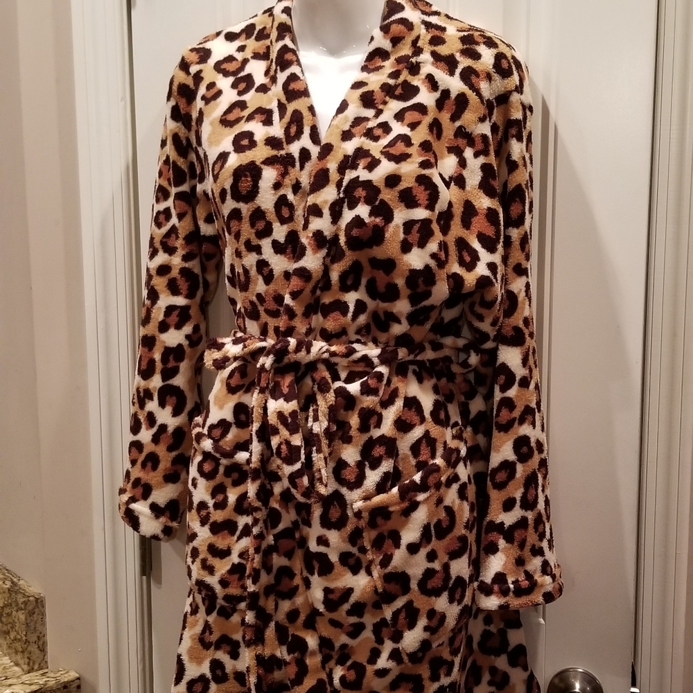 PJ Couture Leopard Cheetah Print Robe Sz S… - Picture 1 of 8